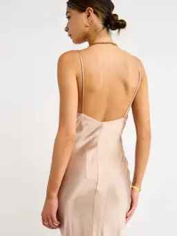 Bec & Bridge Lorelai V Maxi Dress in Smoke Taupe Size AU 8 for rent on The Volte - image 4