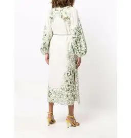 Zimmermann Teddy Floral Midi Dress Cream/Green Size 1 / AU 10 for rent on The Volte - image 3