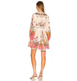Zimmermann Tropicana Plunge Mini Dress Cream Floral Size 3 / AU 14 for rent on The Volte - image 5