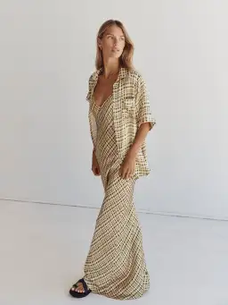 Dissh Dilan Vacation Shirt and Satin Slip Dress Set Print Size 6 for rent on The Volte - image 1