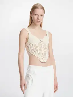 Dion Lee Crochet Corset in Bone Size 10 for rent on The Volte - image 4