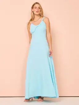 One Fell Swoop Fraya Maxi Dress in Dove Blue Size 10 for rent on The Volte - image 1
