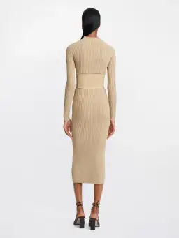 Dion Lee Stripe Rib Twist Dress Sahara Size 10 for rent on The Volte - image 2