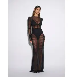 Effie Kats Rhodes Maxi Dress In Black Mesh Size S / AU 8 for rent on The Volte - image 1