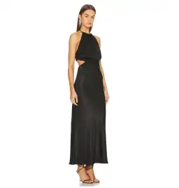 Shona Joy Angelica Ruched Open Back Midi Dress in Black Size 10 for rent on The Volte - image 2