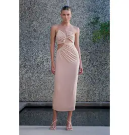 Misha Collection Bernette Slinky Jersey Midi Dress Rose Pink Size AU 12