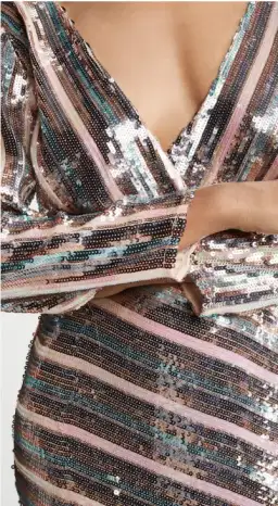 Rixo London Tyra Striped Sequined Crepe Midi Dress in Multi Size AU M for rent on The Volte - image 4