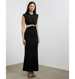 Christopher Esber Distorted Quartz Split Tank Dress in Black Size AU 12