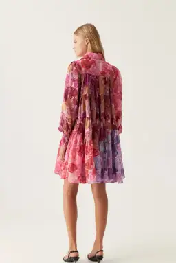 Aje Vision Smock Mini Dress Kaleidoscope Rose Size 16 for rent on The Volte - image 4