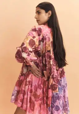 Aje Vision Smock Mini Dress Kaleidoscope Rose Size 16 for rent on The Volte - image 5