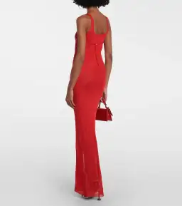 Jacquemus La Robe Maille Oranger Maxi Dress Red Size 12  for rent on The Volte - image 2