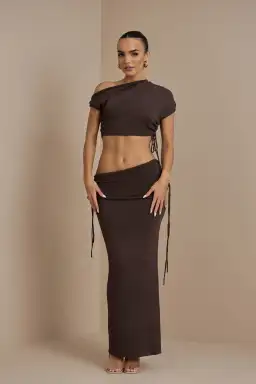 Wander Doll Yris Knit Coord Set in Chocolate Size 8 for rent on The Volte - image 1