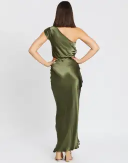 Bec & Bridge Delphine Asym Midi Dress Green Size 8 for rent on The Volte - image 2