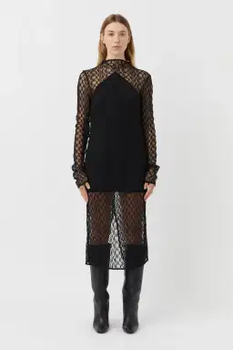 Camilla and Marc Eros Long Sleeve Midi Dress Black Size M / AU 10 for rent on The Volte - image 1