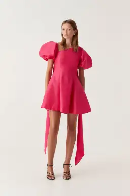Aje Arista Tulip Sleeve Mini Dress Bougainvillea Red Pink Size AU 12 for rent on The Volte - image 1