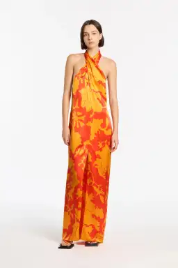 Sir The Label Armel Halter Maxi Dress Orange Size 1 /Au 8 for rent on The Volte - image 1