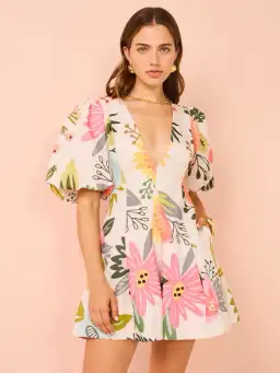 By Nicola Wavy Mini Dress In Potpourri Size 10