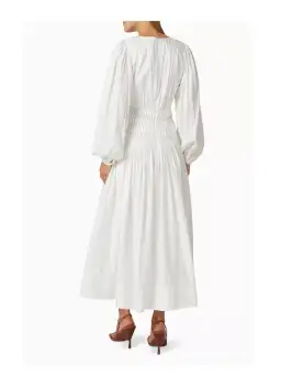 Aje Tidal Tucked Midi Dress Ivory Size 4 for rent on The Volte - image 3