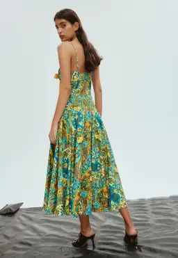 Alemais Sofie Midi Dress Green Print Size 8 for rent on The Volte - image 2