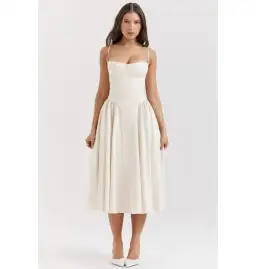 House Of CB Samaria Corset Sundress Vintage Cream Size AU 8