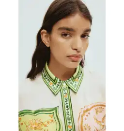 Alemais Porcelain Silk Shirt and Short Set Print Size AU 10 for rent on The Volte - image 3