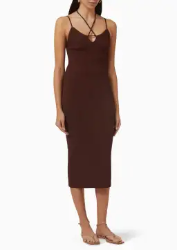 Viktoria & Woods Knit Midi Dress in Chocolate Size 8 for rent on The Volte - image 1