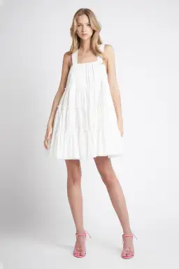 Aje Solstice Tiered Mini Dress Ivory Size 6 for rent on The Volte - image 1