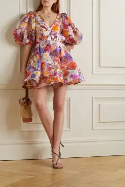 Zimmermann The Prima Voile Mini Dress in Multi Floral Size 3/Au 14  for rent on The Volte - image 1