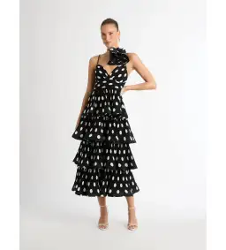 Sheike Julia Polka Dot Dress Black Size 6 