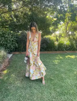 By Nicola Wavy Maxi Dress Swirl Check Size 6 for rent on The Volte - image 2