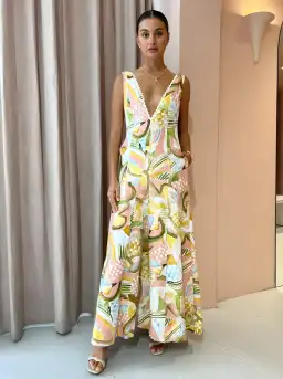 By Nicola Wavy Maxi Dress Swirl Check Size 6 for rent on The Volte - image 1