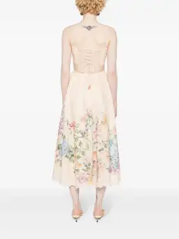 Zimmermann Halliday Scallop Midi Dress in Cream Watercolour Floral Size 1 (AU 10) for rent on The Volte - image 3