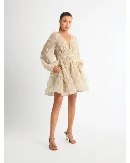 Sheike Taylor Dress in Beige Size AU 10