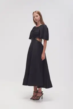 Aje Monica Chainlink Midi Dress Black Size 8 for rent on The Volte - image 2