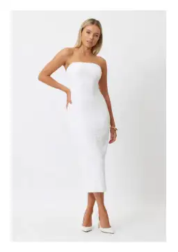 Bianca and Bridgett Dixon Strapless Midi Dress White Size 8 for rent on The Volte - image 3