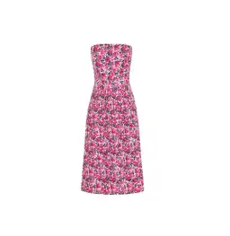 By Johnny Strapless Pleat Midi Dress Floral Size 10 for rent on The Volte - image 3