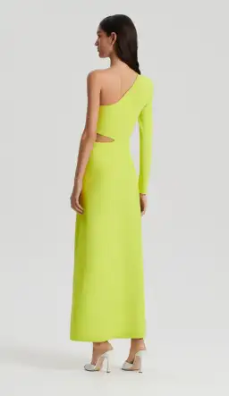 Scanlan Theodore Crepe Knit One Shoulder Gown Neon Size S/AU 8 for rent on The Volte - image 3