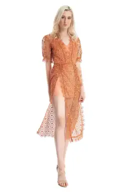 Alice McCall Californian Dream Midi Dress Orange Size 8