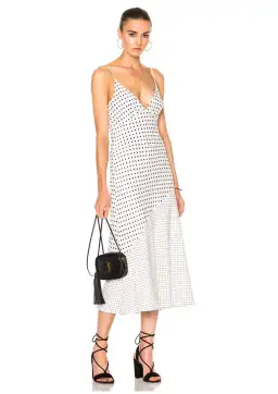 Zimmermann Stranded Tuck Slip Midi Dress Pearl Dot Size 10