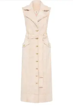 Aje Lorah Denim Midi Dress Sand Size 10  for rent on The Volte - image 5