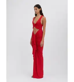 Christopher Esber Vivenda Drape Front Dress Watermelon Size 8 for rent on The Volte - image 4