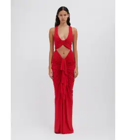 Christopher Esber Vivenda Drape Front Dress Watermelon Size 8 for rent on The Volte - image 1