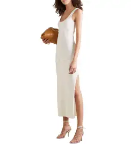 Christopher Esber Button-detail Ribbed Knit Dress White Size 10