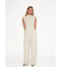 Odd Muse The Ultimate Muse Sleeveless Top andMuse Wide Leg Trousers Oat Size 6 for rent on The Volte - image 1