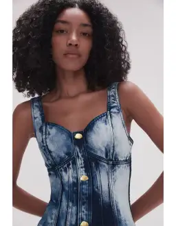 Aje Enigma Denim Midi Dress Print Size 6 for rent on The Volte - image 4