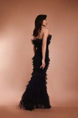 From A Friend Odette Tulle Ruffle Maxi Dress Black Size XS/S / AU 6/8 for rent on The Volte - image 5