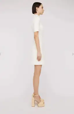 Scanlan Theodore The Crepe Knit Daisy Mini Dress Cream Size XS / AU 6 for rent on The Volte - image 4