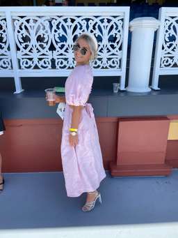 Aje Mimosa Cutout Midi Dress Pink Size 4 for rent on The Volte - image 3