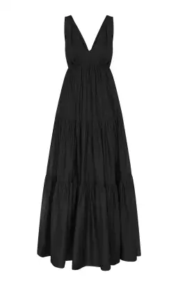 Aje Unending Tiered Cotton Maxi Dress Black Size 6 for rent on The Volte - image 3