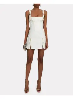 Dionlee Fan Lace Zip Dress in White Size XXS / AU 4